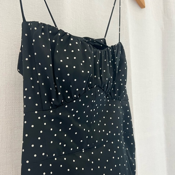 Zara silk polka dot dress with side slit - Picture 3 of 3